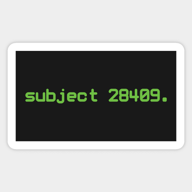 Subject 28409. Sticker by TeePub